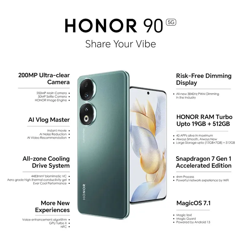 HONOR 90 5G 512GB (Dual SIM) + Honor Watch 4