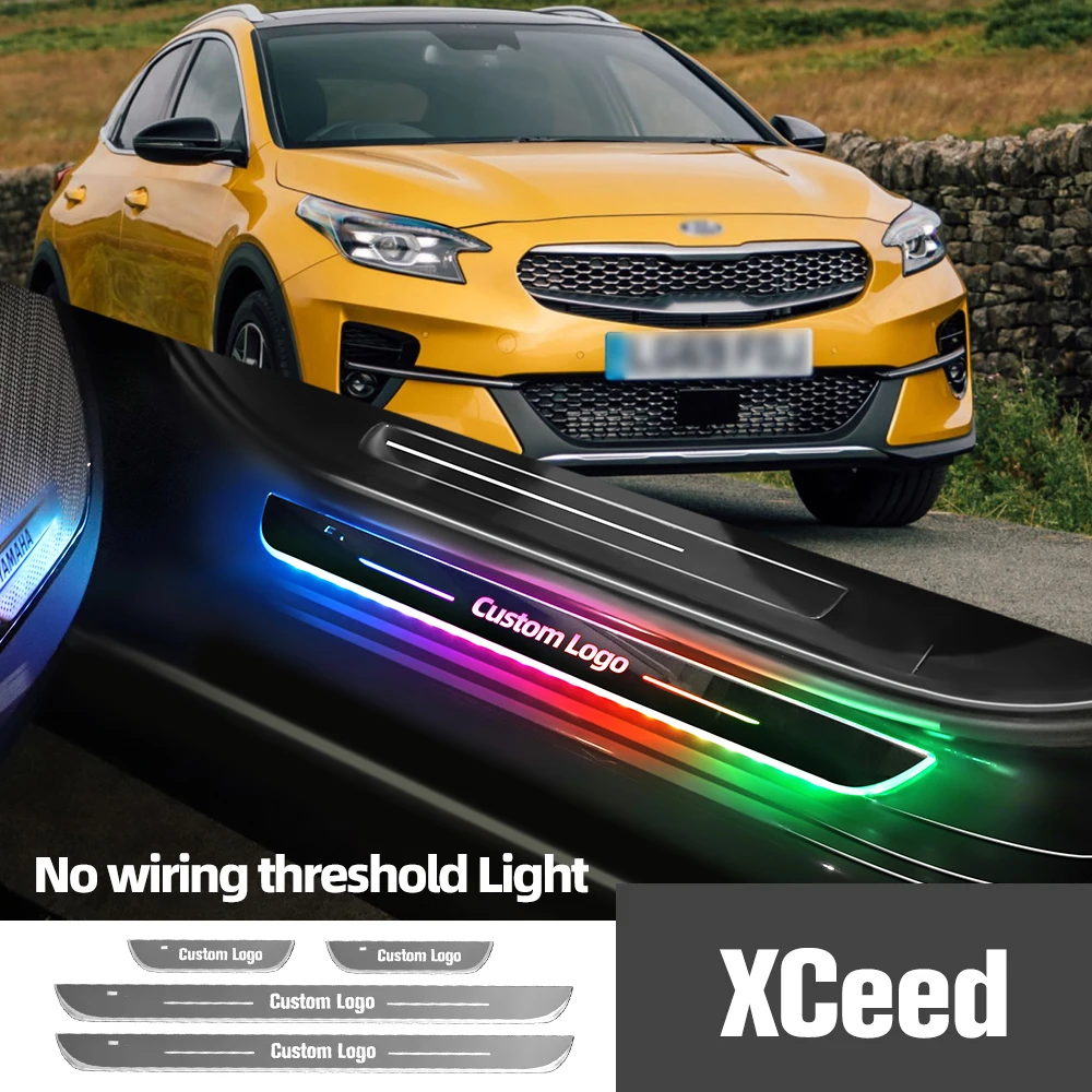Car LED Door Pedal Light,Car LED Door Sill Light,Auto-Sensing Waterproof  Wireless Door Light for All Cars(2 Pieces)